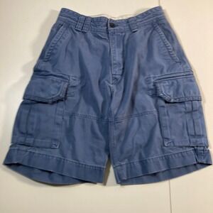 Vintage Polo Ralph Lauren Cargo Shorts 29 10" Blue Chino Military Street Preppy